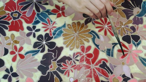 Silk painting with natural dyes - ảnh 5